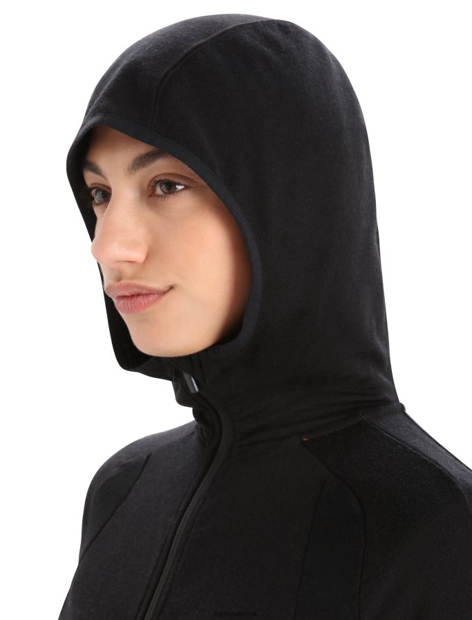 Icebreaker Women ZoneKnit Merino Long Sleeve Zip Hoodie Z04NXR712 Clothing Black - Image 5