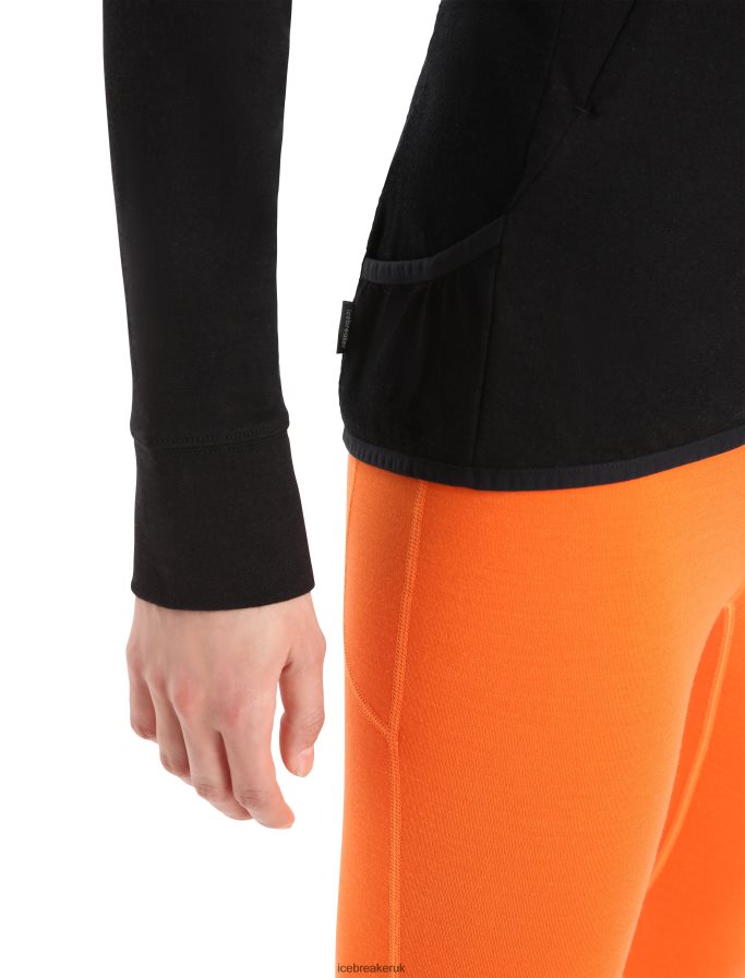 Icebreaker Women ZoneKnit Merino Long Sleeve Zip Hoodie Z04NXR712 Clothing Black - Image 8
