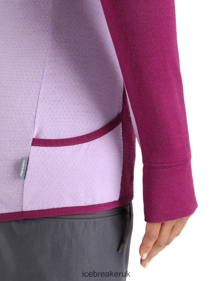 Icebreaker Women ZoneKnit Merino Long Sleeve Zip Hoodie Z04NXR713 Clothing Go Berry/Purple Gaze - Image 9