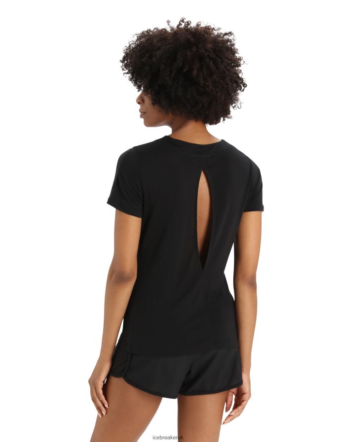 icebreaker_women_zoneknit_merino_short_sleeve_slit_back_t_shirt_z04nxr798_clothing_black.jpg Icebreaker Women ZoneKnit Merino Short Sleeve Slit Back T-Shirt Z04NXR798 Clothing Black - Image 1