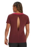 Icebreaker Women ZoneKnit Merino Short Sleeve Slit Back T-Shirt Z04NXR799 Clothing Cherry/Espresso - Image 2
