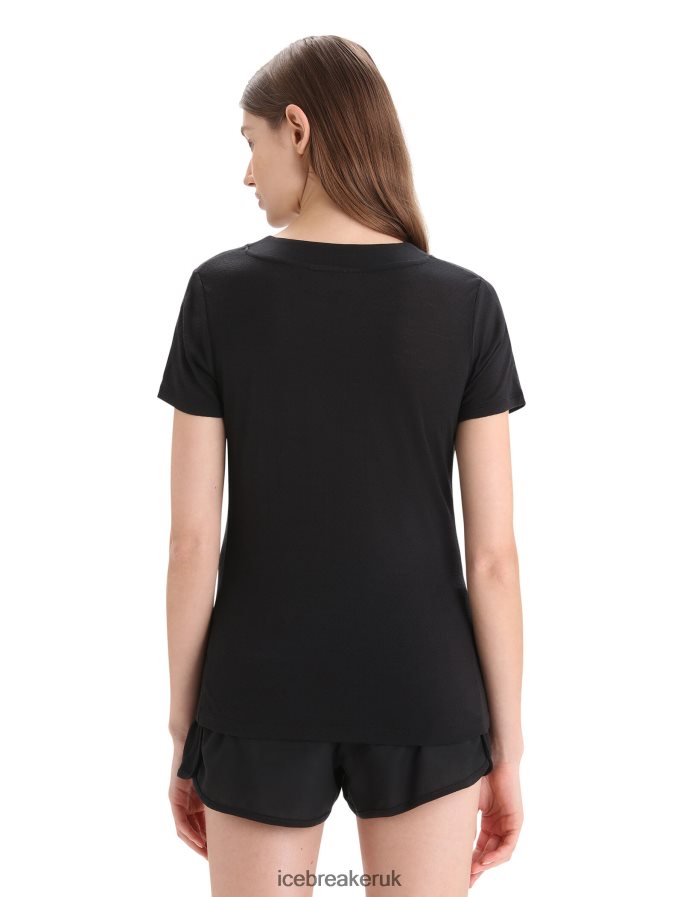Icebreaker Women ZoneKnit Merino Short Sleeve T-Shirt Z04NXR657 Clothing Black - Image 2