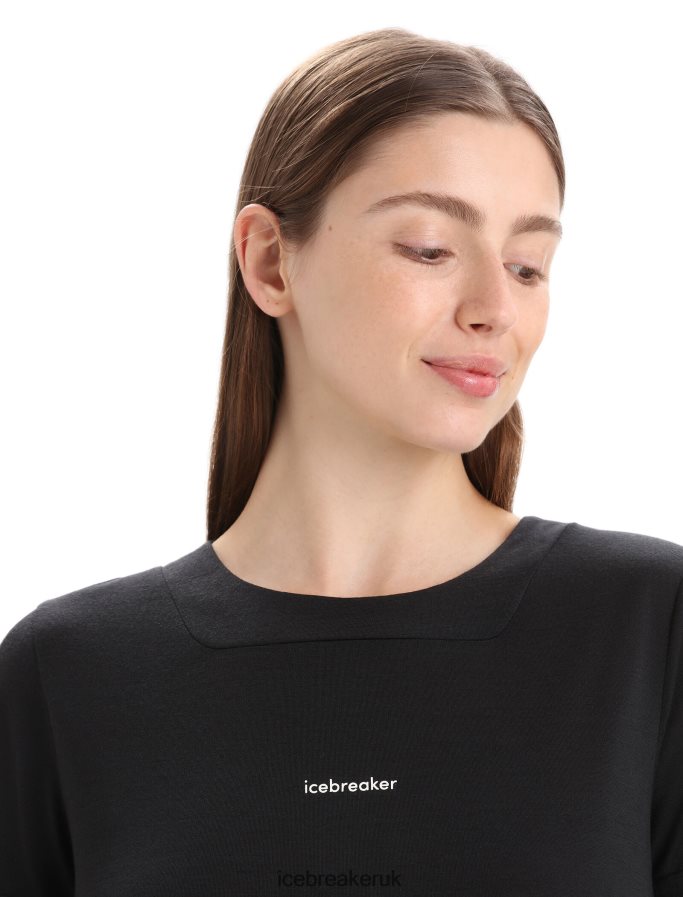 Icebreaker Women ZoneKnit Merino Short Sleeve T-Shirt Z04NXR657 Clothing Black - Image 4