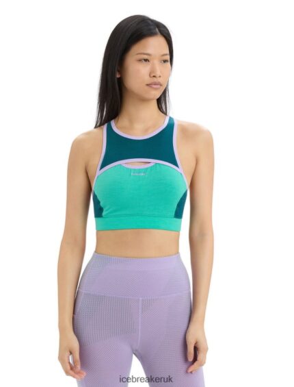 Icebreaker Women ZoneKnit Merino Sport Bra Z04NXR541 Clothing Fresh/Green Glory